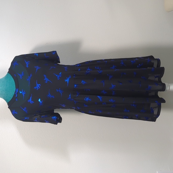 Dangerfield Dresses & Skirts - Mesh blue foil raptor dress